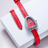 Exquisite Retro Women Snake Head Leather Strap Fashion Premium Quartz Watch with Crystals - Quality Watches for Women