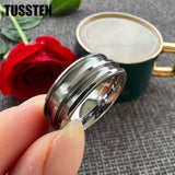New Arrival Two size Grooves For Inlay Channel Polished Shiny Dome Edges 8MM Tungsten Blank Wedding Rings - The Jewellery Supermarket