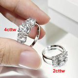 Superb 4cttw D Colour VVS1 Moissanite Diamonds White Gold Plated Rings Women - 100% Real S925 Silver Fine Jewellery - The Jewellery Supermarket