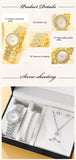 New 6PCS Set Luxury Necklace Earring Rhinestone Fashion Casual Ladies Bracelet Set Watches for Women - - The Jewellery Supermarket