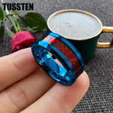 New 8MM Dragon Design Beveled Polished Edges Tungsten Wedding Rings For Men and Women Classic Jewellery - The Jewellery Supermarket