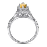 Trendy New Ladies Luxury Marquise Cut White Citrine High Quality AAAAA High Carbon Row of Diamonds Fashion Rings - The Jewellery Supermarket