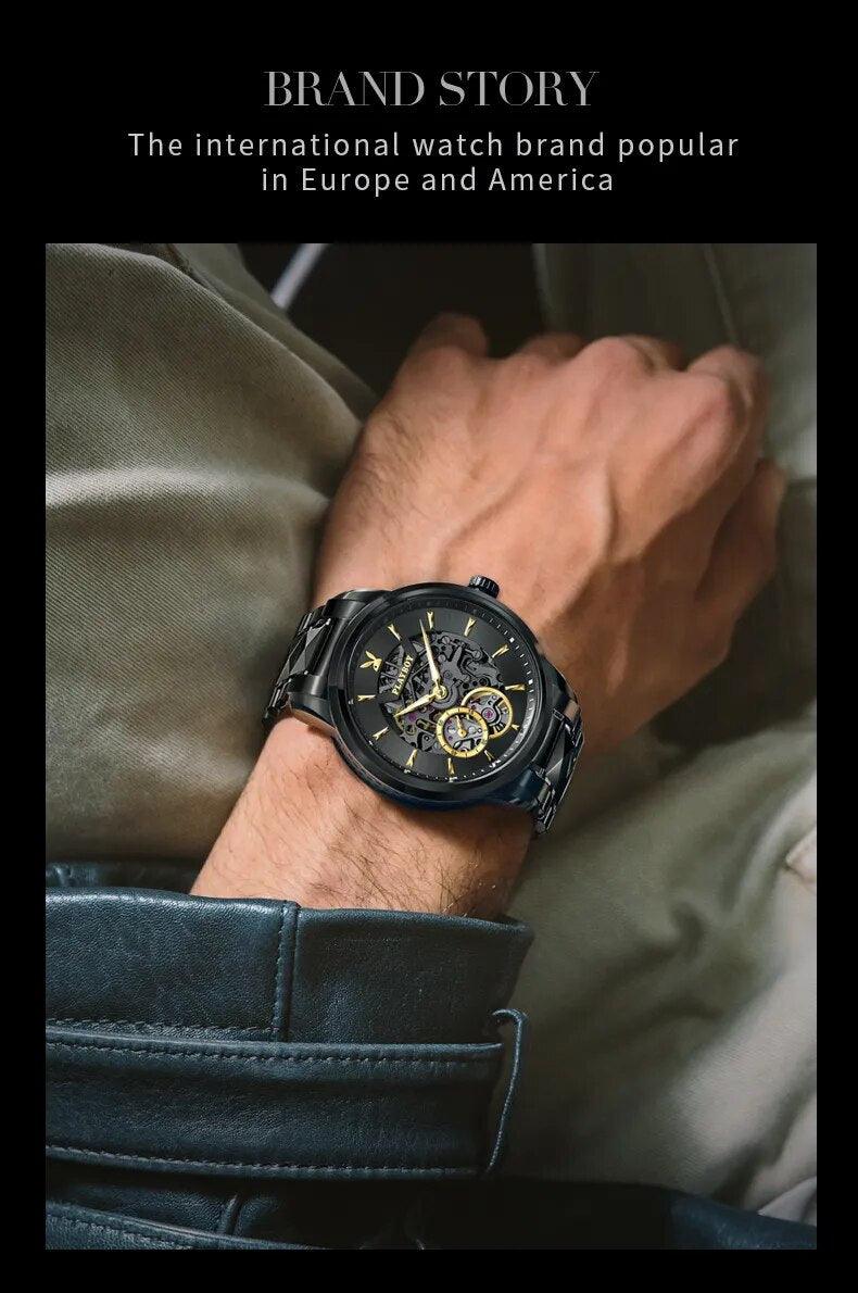 New Brand Luxury Men's Wristwatch Waterproof Luminous Stainless Steel Skeleton Automatic Mechanical Men's Watch - The Jewellery Supermarket