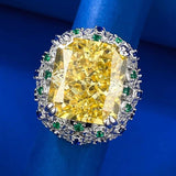 Luxury Design Ring set with Radiant Ice Cut 15 Carat High Quality AAAAA High Carbon Diamonds Yellow Fine Jewellery - The Jewellery Supermarket
