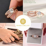 Dazzling Solitaire Round Cut AAAAA Quality High Carbon Lab Created Diamond Eternity Stacking Rings Set - The Jewellery Supermarket