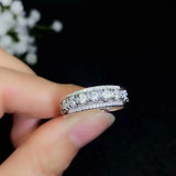 Stunning Moissanite Thread Eternity Ring with Diamond Sparkle -  925 Sterling Silver Wedding Engagement Jewellery Rings - The Jewellery Supermarket