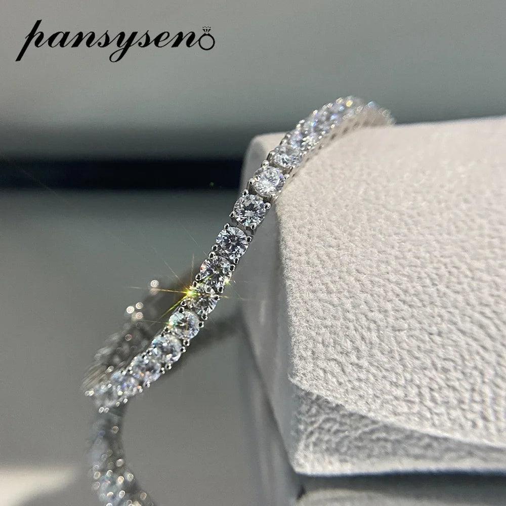 Fabulous Sterling Silver 3MM VVS1 Charming Moissanite Diamonds Tennis Bracelets - Wedding Party Diamond Jewellery - The Jewellery Supermarket