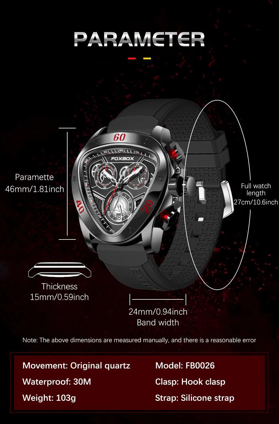 Top Brand Luxury Man Watches - Fashion Casual Silicone Triangle Dial Waterproof Military Luminous Mens Wristwatches - The Jewellery Supermarket