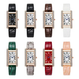 Luxury Design Vintage Classic Cz Diamonds Starry Square Simple and Stylish Roman Numeral Casual Quartz Wristwatch