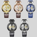 New Fashion Hollow Watches for Men - Business Casual Leather Skeleton Quartz Wrist Watches. Ideal Gifts - The Jewellery Supermarket