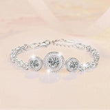 Superb 2 Carat Total Real Moissanite Diamonds Tennis Chain Bracelet for Women -  Silver Sparkling Fine Jewellery
