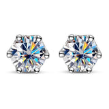 Awesome 18KGP Colour 0.2ct- 4ct Moissanite Diamonds Screw Back Silver Stud Earrings Fine Jewellery - The Jewellery Supermarket