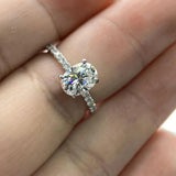 Outstanding 1ct 2ct 3ct Oval D Colour VVSI Moissanite Diamond Sparkling Wedding Eternity Fine Rings - The Jewellery Supermarket