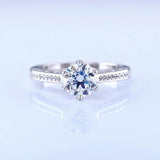 Excellent 1CT 6.5MM VVS Moissanite Diamond Solitaire Ring Lab Diamond Engagement Anniversary Jewellery