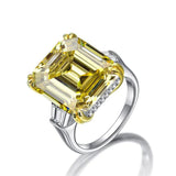 Choice Silver Luxury Square Pink Yellow White AAAAA High Carbon Diamond Big Rings For Women - Fine Jewellery - The Jewellery Supermarket