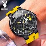 Luxury Silicone Strap Men's Watch High Quality Quartz Wristwatch Waterproof Fashion Casual Vibe