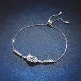 Superb Certified 1CT Moissanite Diamonds Bracelets for Women - Silver Diamond Link Bracelets Fine Jewellery - The Jewellery Supermarket