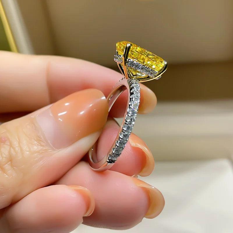 Quality 18k Gold Plated 5CT Yellow or White Redian Ice Chip AAAAA High Carbon Diamond Big Rings - Silver Jewellery - The Jewellery Supermarket