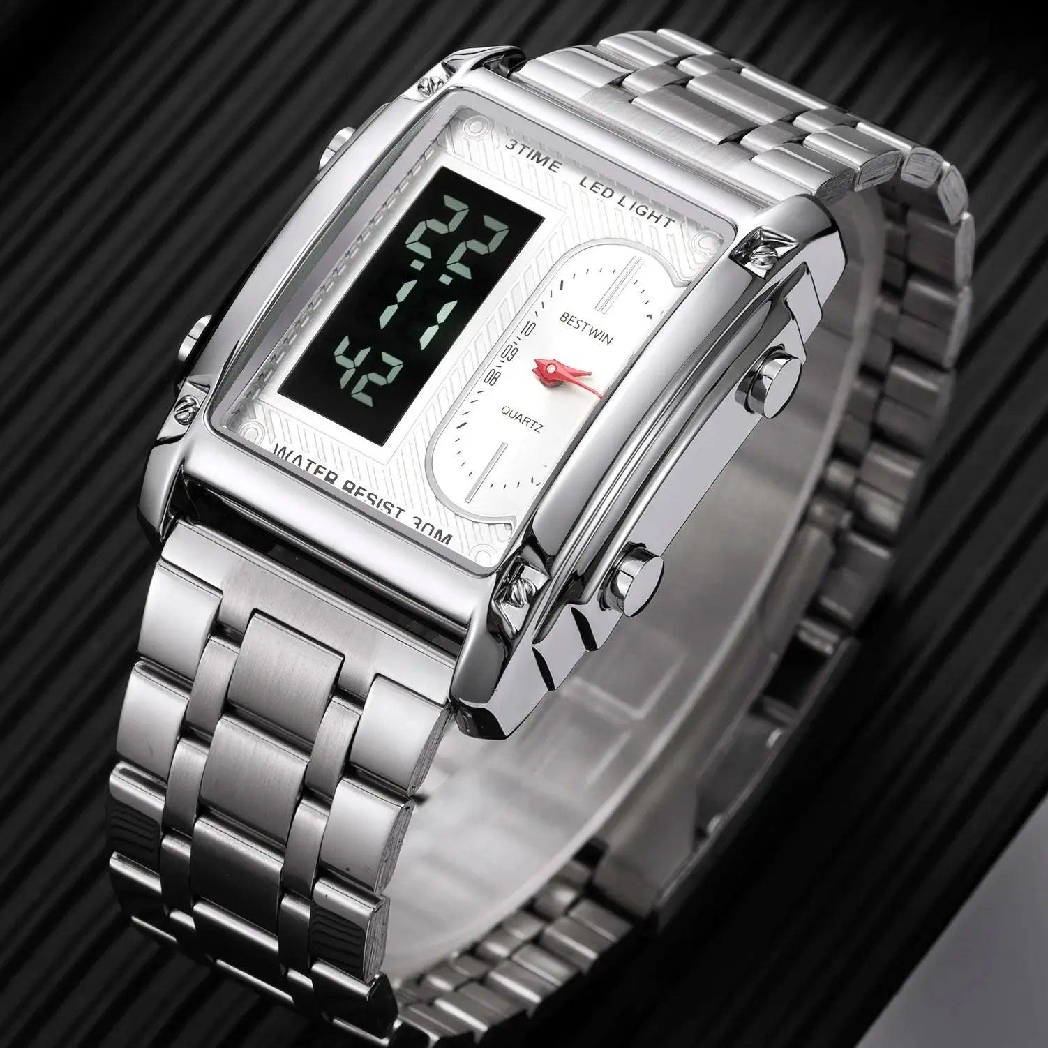 Top Brand Luxury 3 Time LED Light  Sport Quartz Watches  - Chronograph with Date Electronic Wristwatches - The Jewellery Supermarket