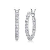 Excellent 18KGP D Colour VVS1 Moissanite Diamonds Hoop Earrings, Sparkling Silver Wedding Fine Jewellery - The Jewellery Supermarket