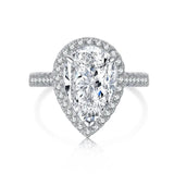 Super Sparkling 8A Snowflake Cut Water Droplet Color High Quality AAAAA High Carbon Diamond Fashion Fine Ring