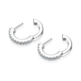 New D Colour VVS1 Real Moissanite Diamonds Hoops Stud Earrings For Women - Sparkling Silver Party Fine Jewellery - The Jewellery Supermarket