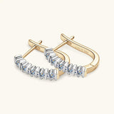 Brilliant Real 2.5mm D Colour 0.3K Moissanite Diamonds U Shape Hoops Earrings Silver Earrings Fine Jewellery