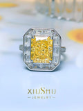 Elegant Style Yellow High Carbon Diamond Fashion Ring Inlaid with High Quality AAAAA High Carbon Diamonds Jewellery - The Jewellery Supermarket