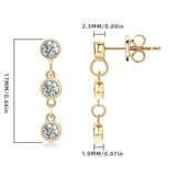 Charming 18KGP Moissanite Diamonds Long Chain Link Hanging Earrings Silver Drop Earrings for Women Fine Jewellery - The Jewellery Supermarket