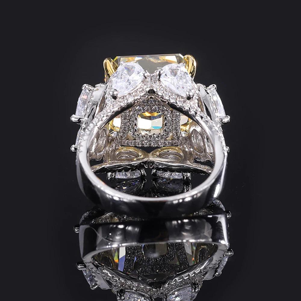 Luxury Silver Lab Created Topaz Tourmaline AAAAA High Carbon Diamond Big Gemstone Rings -  Fine Jewellery - The Jewellery Supermarket
