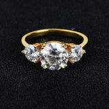 Fabulous 3 Carat Three Stone Moissanite Diamonds Ring Silver Engagement Wedding Rings for Women Fine Jewellery 