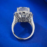 Wonderful 18KGP Radiant Cut Lab Created Sapphire Ring for Women - Engagement Wedding Silver Fine Jewellery - The Jewellery Supermarket