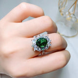 Awesome Design 4 Ct Lab Created Emerald Rings inlaid with High Quality AAAAA High Carbon Diamonds Fine Jewellery
