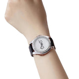 New Arrival Luxury Brand Leather Strap Rhinestone Inlay Dial Fashion Quartz Women's Watch - The Jewellery Supermarket