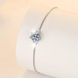 Trendy 100% Real GRA Certified 1CT Moissanite Diamonds Bracelets for Women - Silver Diamond Link Bracelets - The Jewellery Supermarket