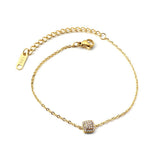 Dainty Gold Colour Stainless Steel Charm Bracelets - Crystal Evil Eyes Tree of Life Hamsa Hand Elephant Chain - The Jewellery Supermarket
