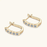 Superb Round Cut D Colour VVS1 Moissanite Diamonds U Shape Hoop Earrings For Women Silver Fine Jewellery - The Jewellery Supermarket