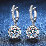 Sparkling Pt950 Platinum Plated D Colour 1/2 Carat Moissanite Diamonds Bubble Earrings Silver Fine Jewellery