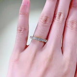 Delicate 14K Gold Plated Moissanite Diamond Eternity Rings - Silver Engagement Wedding Promise Rings for Women - The Jewellery Supermarket