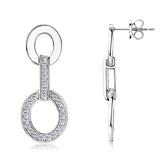 Awesome 14KGP Round D 1.5mm Moissanite Diamonds Drop Stud Earrings - Silver Link Chain Earrings Fine Jewellery - The Jewellery Supermarket