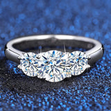 Genuine 2ct D VVS1 Round Moissanite Diamonds Silver Engagement Wedding Fine Jewellery Rings for Women - The Jewellery Supermarket