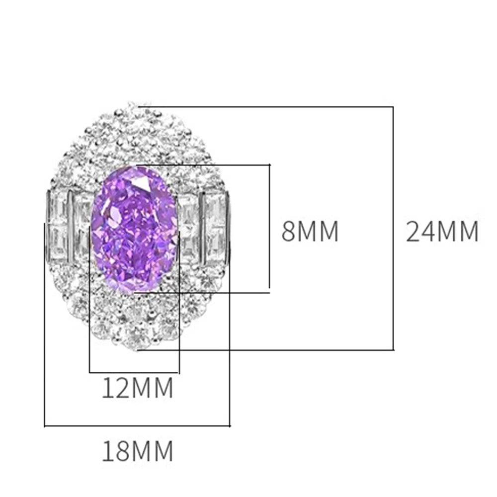 Superb Oval Amethyst AAAAA High Carbon Diamond Gemstone Engagement Cocktail Jewellery Rings for Women - The Jewellery Supermarket