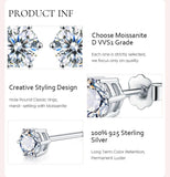 Fabulous 0.5ct-2ct D Colour 14KGP Certified Moissanite Diamonds Stud Earrings - 925 Sterling Silver Fine Jewellery - The Jewellery Supermarket