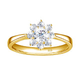Lovely 1 Carat Moisanite Diamond Rings For Women With Sunflower Design -  Fine Jewellery For Engagement
