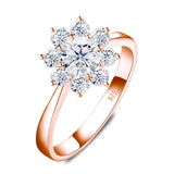 Lovely 1 Carat Moisanite Diamond Rings For Women With Sunflower Design -  Fine Jewellery For Engagement - The Jewellery Supermarket