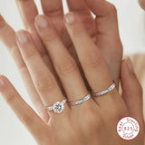 Dazzling 2CT 3-in-1 VVS D Colour Moissanite Diamonds Detachable Stacking Ring Sets Silver Wedding Party Fine Jewellery - The Jewellery Supermarket