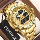 New Arrival Dual Display Top Brand Luxury Fashion Waterproof Sport Military Quartz Golden Chronograph Watches - The Jewellery Supermarket