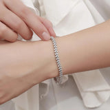 Luxury New D Colour VVS1 3-Row Full Moissanite Diamonds Tennis Bracelets - Silver Heart Bracelets Fine Jewellery - The Jewellery Supermarket