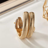 Fashion Avantgarde Luxury Gold Quartz Winding Snake Watches Women -  Bangle Ladies Watches