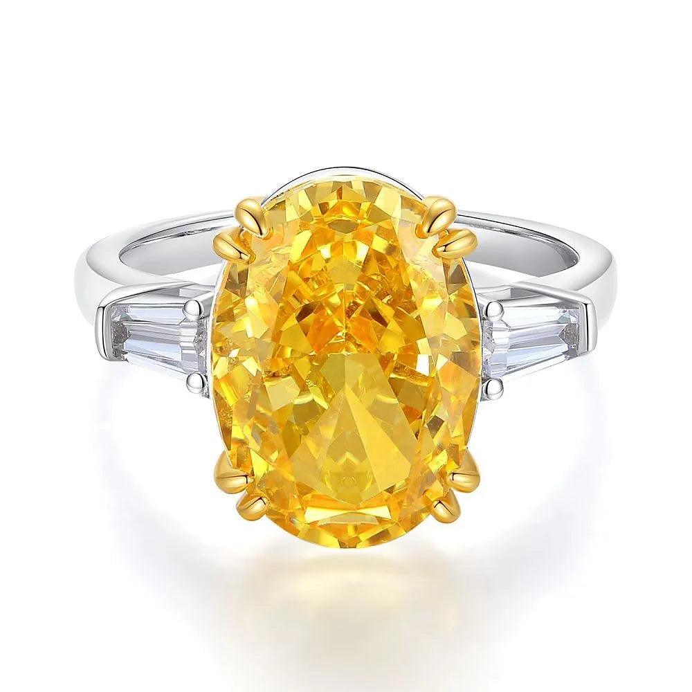 Splendid Yellow Ice Flower Cut Radiant Cut AAAAA High Carbon Big Women's Rings -  Popular Fine Jewellery - The Jewellery Supermarket